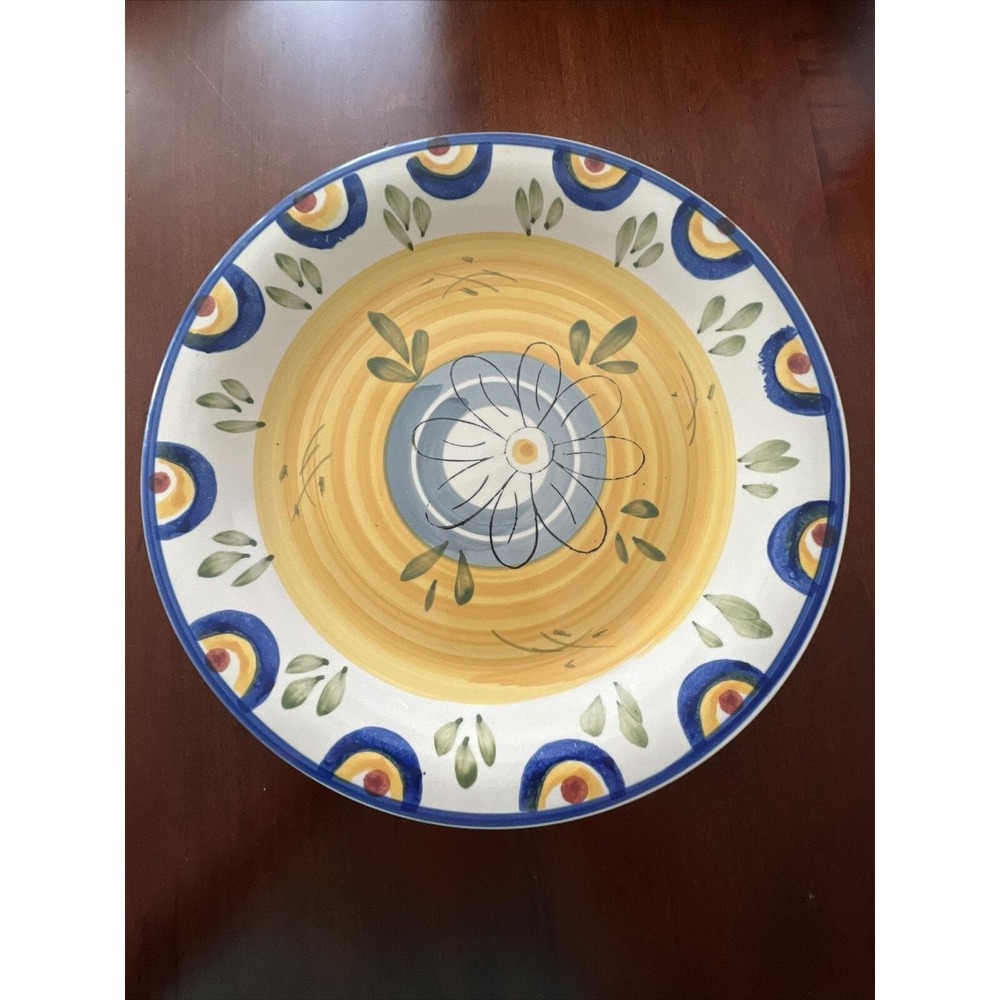Vtg Talavera by PHILIPPE RICHARD Hand Painted Dinner Plates 10.5" Set of 4